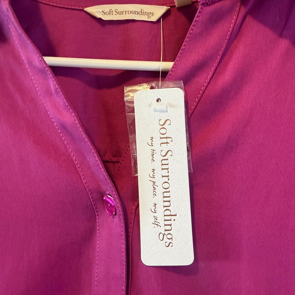 Soft Surroundings Purple Button-Front Blouse NWT - image 5